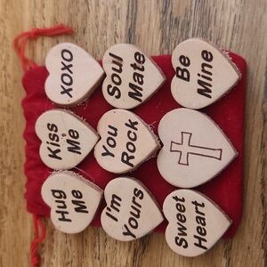 9 Handmade Leather Hearts Valentines Day Gift Someone You Love, Laser Engraved